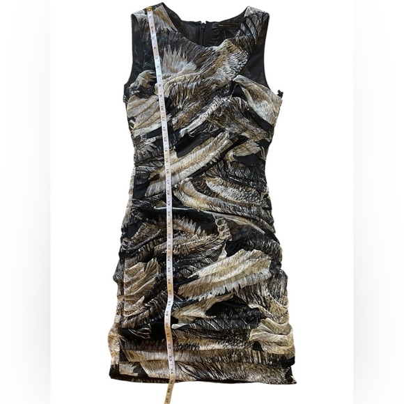 BCBGMaxAzria Roxanne Asymmetrical Ruched Mesh Cocktail Dress Size Medium - Picture 13 of 16